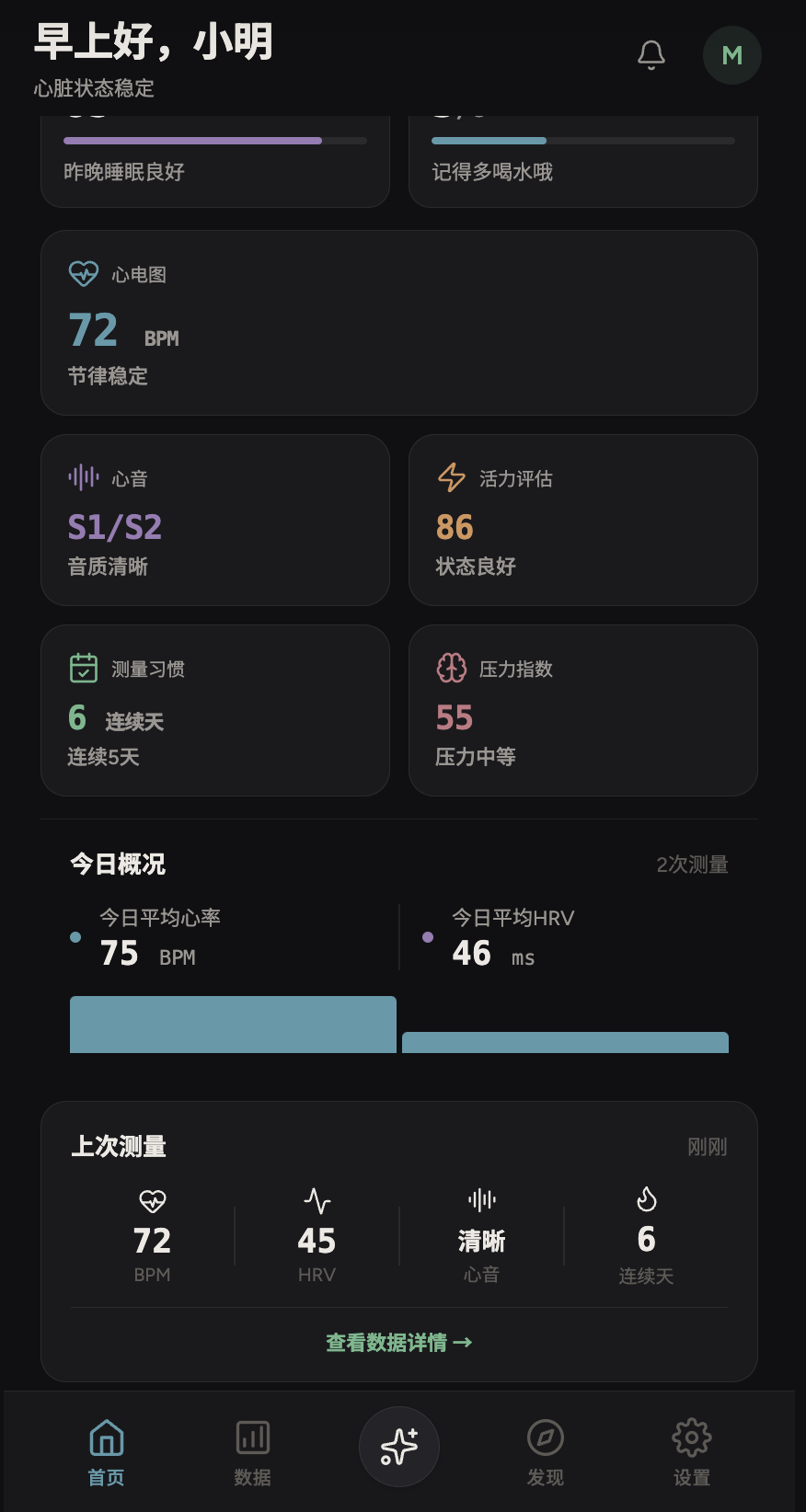 App 数据仪表盘 - 多维健康数据